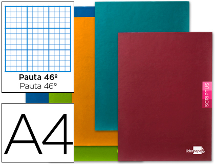 Libreta Liderpapel Scriptus A4 48h 90g/m² rayado nº46 colores surtidos